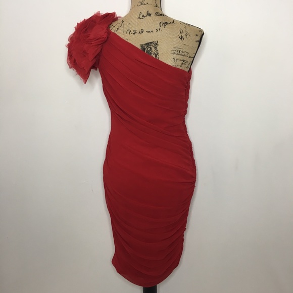 Tadashi Shoji Red Cocktail Dress - Picture 4 of 8